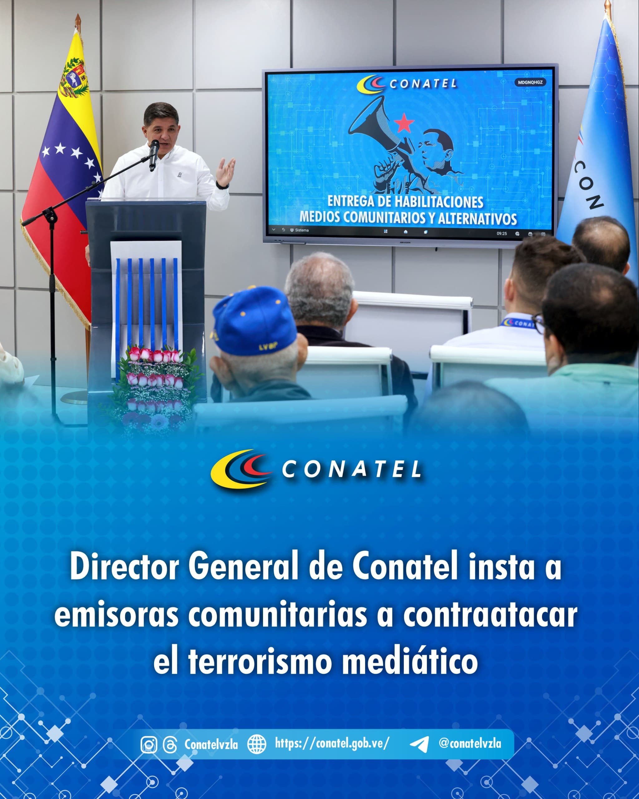 Director de Conatel llama a emisoras comunitarias a contraatacar lo que denominó 